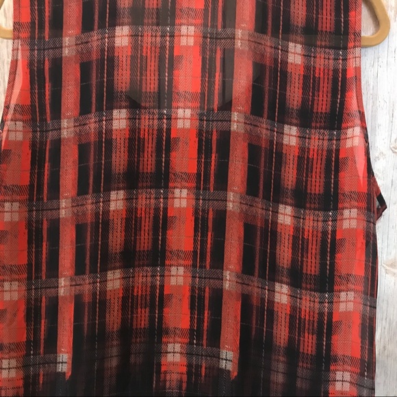 SOLD Vince Camuto Faux Wrap Plaid Blouse 2X - Picture 5 of 6